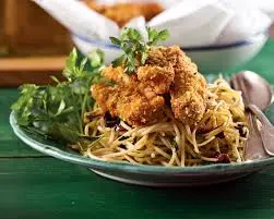 Finger Fish with Pasta & Rice